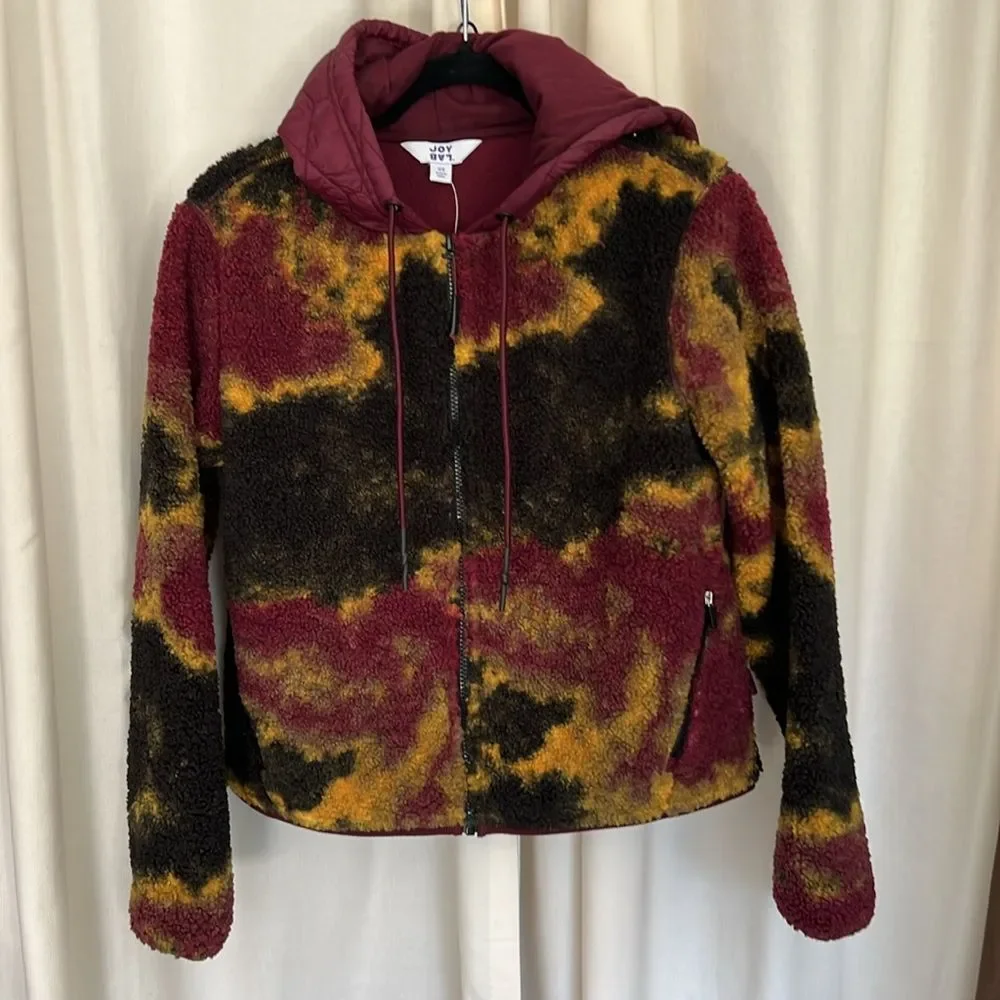 Joy Lab Sherpa Hoodie Marbled color NWT XS